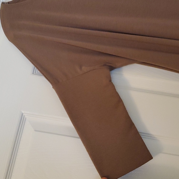 Nice oversized tunic. Women's 1x, coffee/taupe with side pockets - Picture 3 of 4